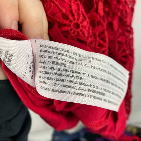 Hollister Red Lace Open Back Above The Knee Dress - Picture 9 of 11